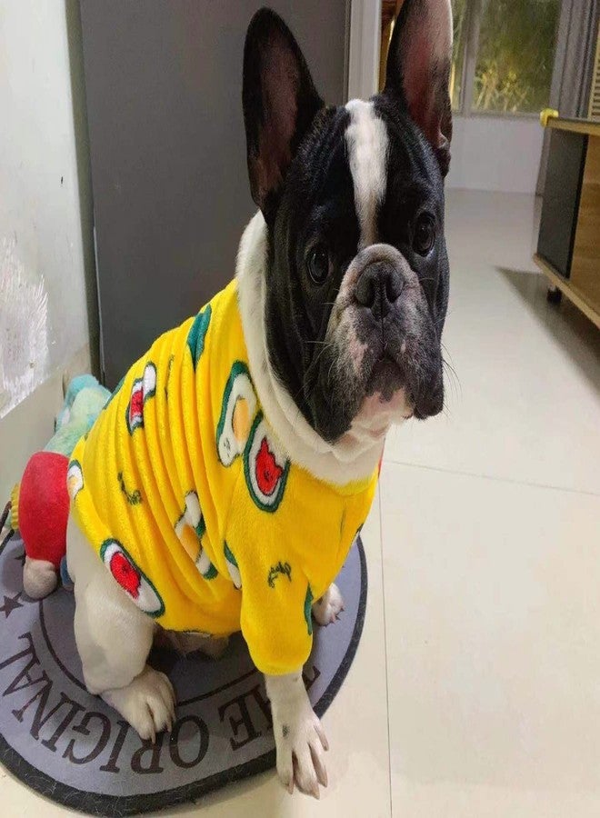 PETANGEL Fleece Dog Shirt, Soft Flannel Dog Sweatshirt Clothes for Puppy Small Dogs, Avocado Pattern Winter Party Dress Up Clothes for French Bulldog, Poodle Pug (Size: XXL, Chest: 68 cm) - Image 5
